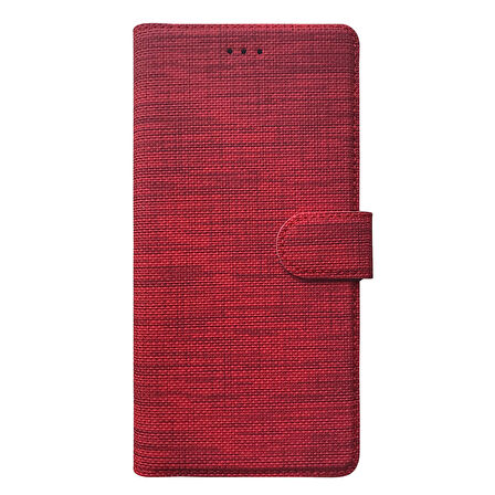Microsonic Xiaomi Poco X3 GT Kılıf Fabric Book Wallet Kırmızı