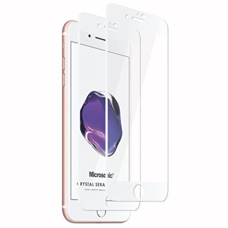 Microsonic Apple Uyumlu iPhone 8 Plus Crystal Seramik Nano Ekran Koruyucu Beyaz (2 Adet)