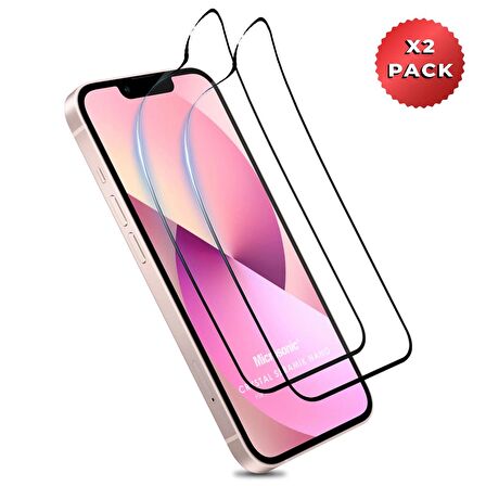 Microsonic Apple Uyumlu iPhone 13 Crystal Seramik Nano Ekran Koruyucu Siyah (2 Adet)