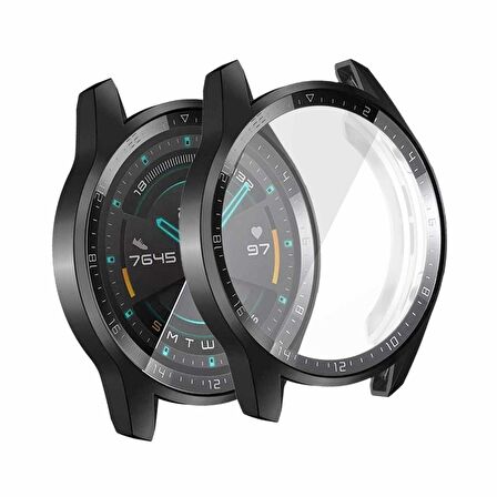 Microsonic Huawei Watch GT2 46mm Kılıf Matte Premium Slim WatchBand Siyah