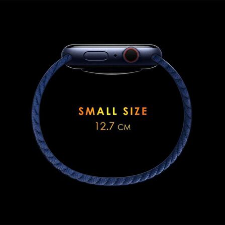 Microsonic Apple Watch Uyumlu Series 7 41mm Kordon, (Small Size, 127mm) Braided Solo Loop Band Kırmızı 