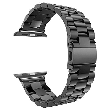 Microsonic Apple Watch Series 7 45mm Metal Stainless Steel Kordon Siyah