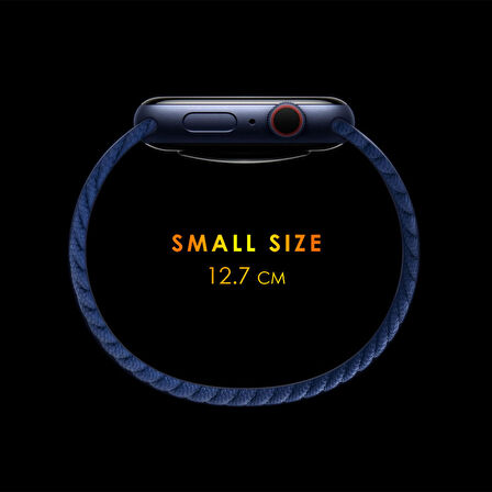 Microsonic Apple Watch Series 3 42mm Kordon, (Small Size, 127mm) Braided Solo Loop Band Beyaz
