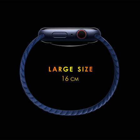 Microsonic Apple Watch Series 6 40mm Kordon, (Large Size, 160mm) Braided Solo Loop Band Koyu Gri