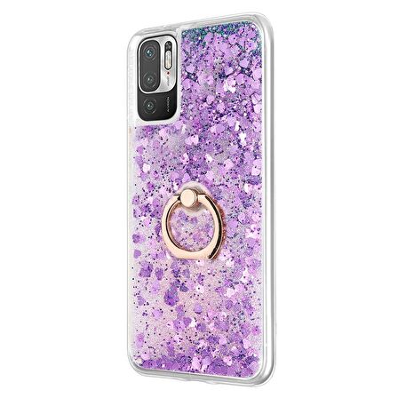 Microsonic Xiaomi Redmi Note 10 5G Kılıf Glitter Liquid Holder Mor