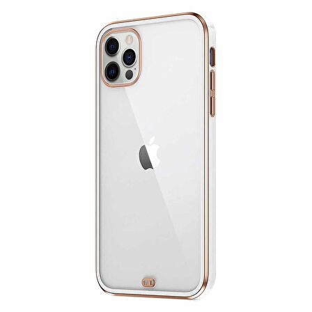 Microsonic Apple iPhone 13 Pro Kılıf Laser Plated Soft Beyaz