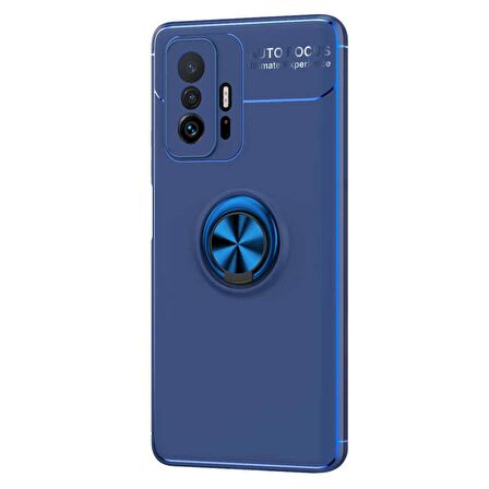 Microsonic Xiaomi Mi 11T Pro Kılıf Kickstand Ring Holder Lacivert