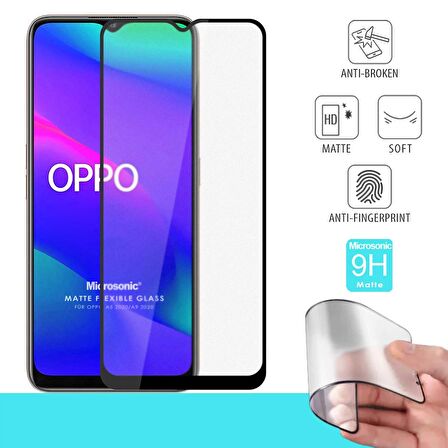 Microsonic Oppo A9 2020 Seramik Matte Flexible Ekran Koruyucu Siyah