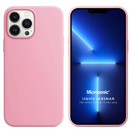 Microsonic Apple iPhone 13 Pro Max Kılıf Liquid Lansman Silikon Pembe