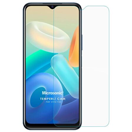 Microsonic Vivo Y32 Tempered Glass Cam Ekran Koruyucu