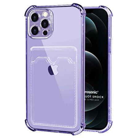 Microsonic Apple iPhone 12 Pro Max Card Slot Shock Kılıf Lila