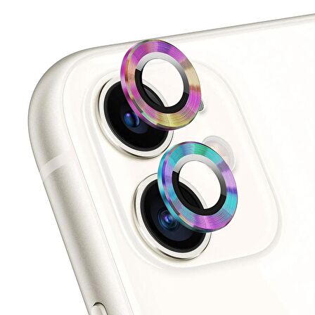 Microsonic Apple Uyumlu iPhone 11 Tekli Kamera Lens Koruma Camı Renkli