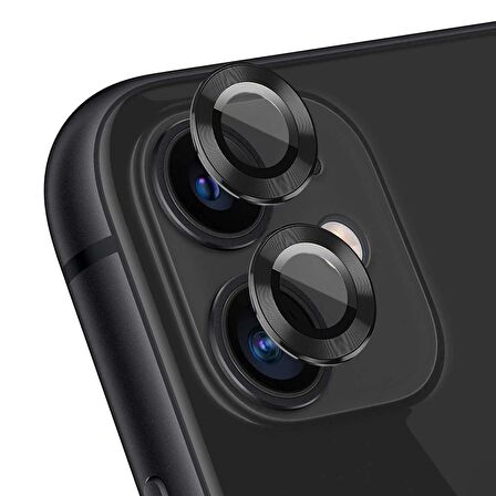 Microsonic Apple Uyumlu iPhone 11 Tekli Kamera Lens Koruma Camı Siyah