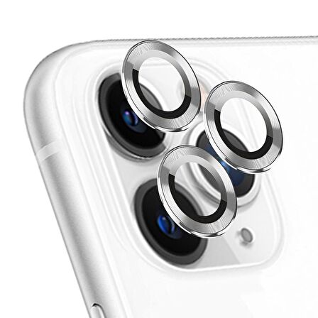 Microsonic Apple Uyumlu iPhone 11 Pro Max Tekli Kamera Lens Koruma Camı Gümüş