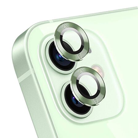 Microsonic Apple Uyumlu iPhone 12 Tekli Kamera Lens Koruma Camı Yeşil