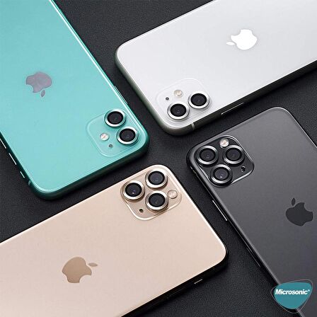 Microsonic Apple Uyumlu iPhone 12 Tekli Kamera Lens Koruma Camı Siyah