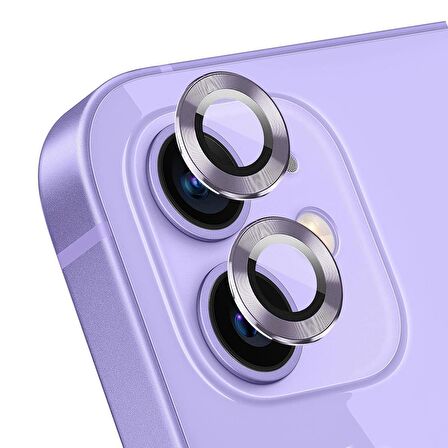 Microsonic Apple Uyumlu iPhone 12 Mini Tekli Kamera Lens Koruma Camı Lila