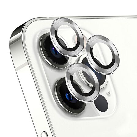 Microsonic Apple Uyumlu iPhone 12 Pro Max Tekli Kamera Lens Koruma Camı Gümüş