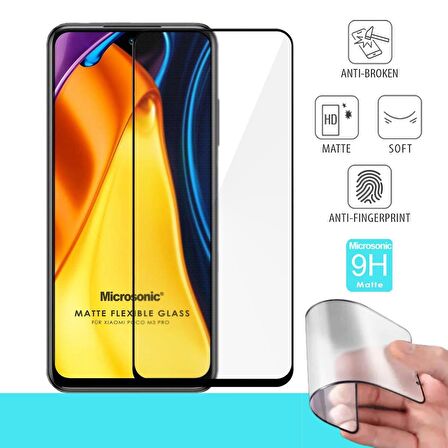 Microsonic Xiaomi Poco M3 Pro Seramik Matte Flexible Ekran Koruyucu Siyah