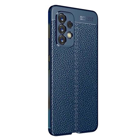 Microsonic Samsung Galaxy A53 5G Kılıf Deri Dokulu Silikon Lacivert