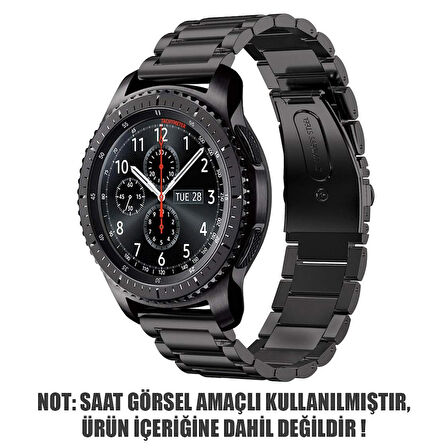 Microsonic Huawei Watch 3 Pro Metal Stainless Steel Kordon Siyah