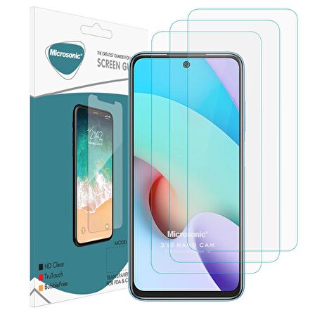 Microsonic Xiaomi Redmi 10 2022 Screen Protector Nano Glass Cam Ekran Koruyucu (3`lü Paket)