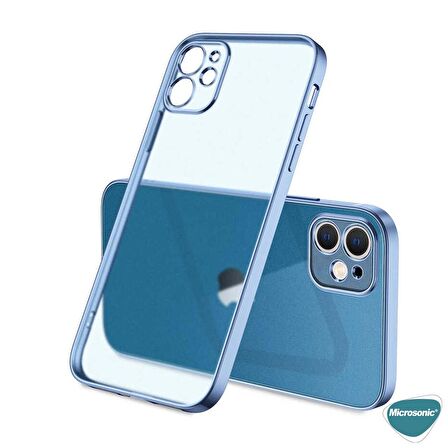 Microsonic Apple iPhone 12 Kılıf Square Matte Plating Mavi