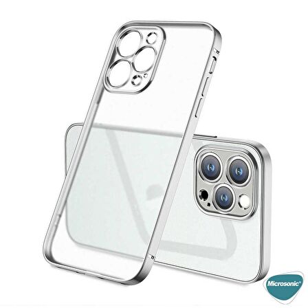 Microsonic Apple iPhone 13 Pro Kılıf Square Matte Plating Gümüş