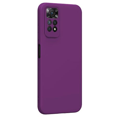 Microsonic Matte Silicone Xiaomi Redmi Note 11 Kılıf Mor