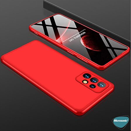 Microsonic Samsung Galaxy A53 5G Kılıf Double Dip 360 Protective Kırmızı