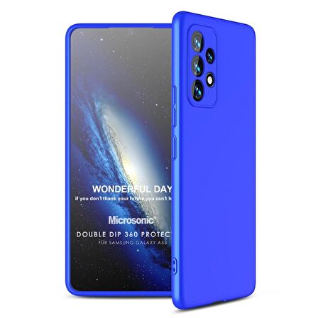 Microsonic Samsung Galaxy A53 5G Kılıf Double Dip 360 Protective Mavi