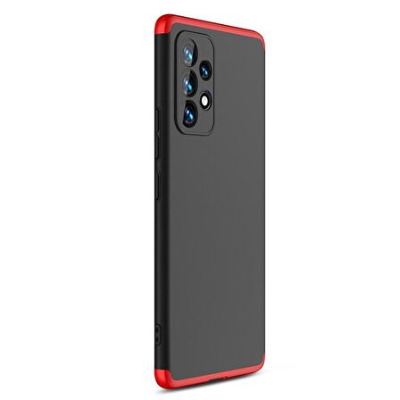Microsonic Samsung Galaxy A73 5G Kılıf Double Dip 360 Protective Siyah Kırmızı