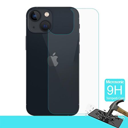 Microsonic Apple Uyumlu iPhone 13 Arka Temperli Cam Ekran Koruyucu