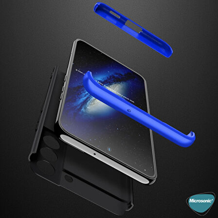Microsonic Samsung Galaxy S22 Kılıf Double Dip 360 Protective Mavi