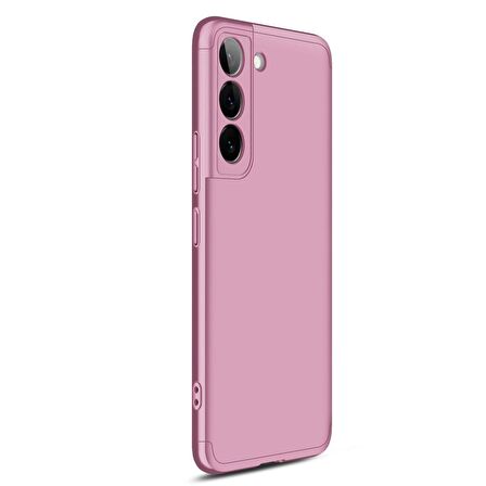 Microsonic Samsung Galaxy S22 Kılıf Double Dip 360 Protective Rose Gold