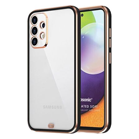 Microsonic Samsung Galaxy A52 Kılıf Laser Plated Soft Siyah
