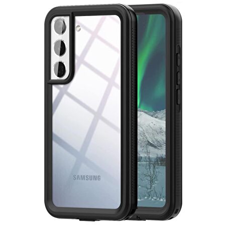 Microsonic Samsung Galaxy S22 Kılıf Waterproof 360 Full Body Protective Siyah