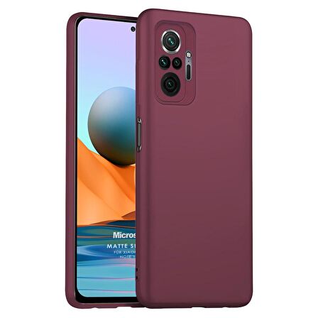 Microsonic Matte Silicone Xiaomi Redmi Note 10 Pro Max Kılıf Mor