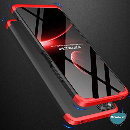 Microsonic Xiaomi Redmi Note 11S Kılıf Double Dip 360 Protective Siyah Kırmızı