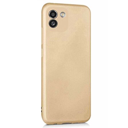 Microsonic Matte Silicone Samsung Galaxy A03 Kılıf Gold