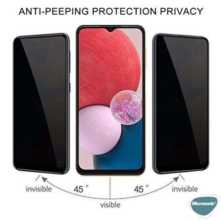 Microsonic Samsung Galaxy A13 4G Privacy 5D Gizlilik Filtreli Cam Ekran Koruyucu Siyah
