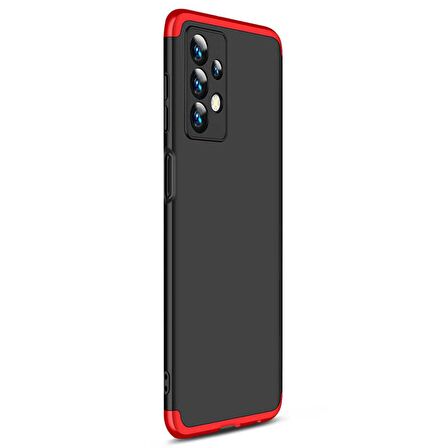 Microsonic Samsung Galaxy A13 4G Kılıf Double Dip 360 Protective Siyah Kırmızı