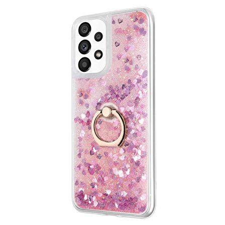 Microsonic Samsung Galaxy A73 5G Kılıf Glitter Liquid Holder Pembe