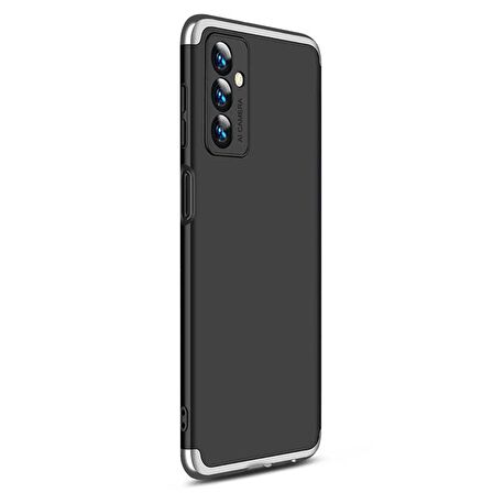 Microsonic Samsung Galaxy M23 Kılıf Double Dip 360 Protective Siyah Gri