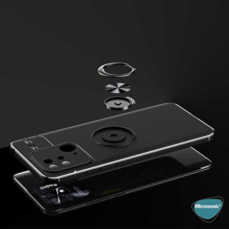 Microsonic Xiaomi Redmi 10C Kılıf Kickstand Ring Holder Kırmızı