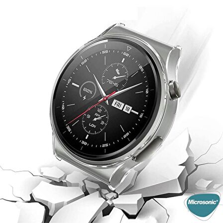 Microsonic Huawei Watch GT 3 Pro 46mm Titanyum Kılıf 360 Full Round Soft Silicone Rose Gold