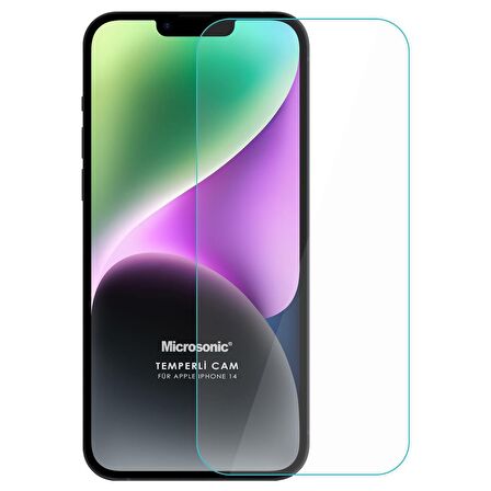 Microsonic Apple Uyumlu iPhone 14 Tempered Glass Cam Ekran Koruyucu