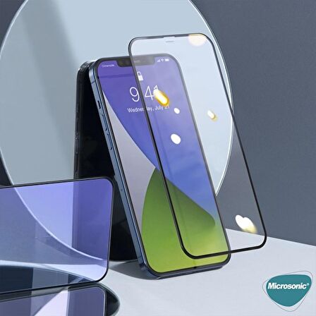 Microsonic Apple Uyumlu iPhone 14 Tam Kaplayan Temperli Cam Ekran Koruyucu Siyah