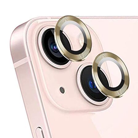 Microsonic Apple Uyumlu iPhone 14 Tekli Kamera Lens Koruma Camı Gold