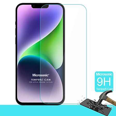 Microsonic Apple Uyumlu iPhone 14 Plus Tempered Glass Cam Ekran Koruyucu